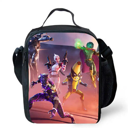Lunch Bags for Children,Cartoon Fort-nite School Picnic Bags for Girls Boys,Kids Insulated Cooler Lunch Bags Portable Lightweigh