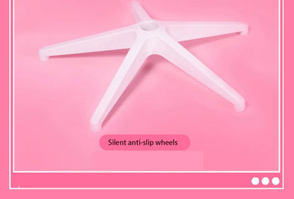 Pink Cartoon Electric Sound Gaming Chair, Rotating Office Chair with Adjustable Height, Latex Cushion, 360° Swivel Computer Chair for Home & Study