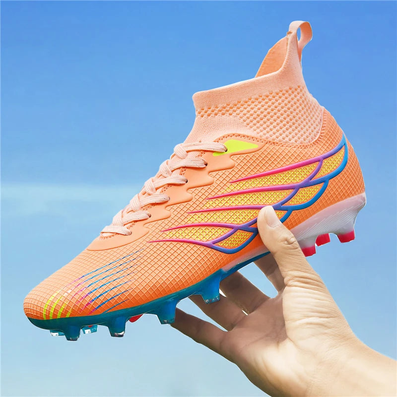 Superfly FG Football Boots Outdoor Soccer Cleats Black Shoes Soft Sport Professional Shoes Breathable Comfortable Boots Plus Size