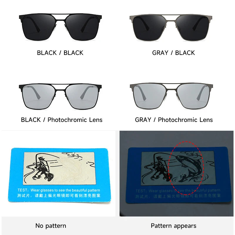 New Photochromic Polarized Sunglasses Man High Quality UV400 Sun Glasses Outdoor Driving Fishing Pilot Eyewear