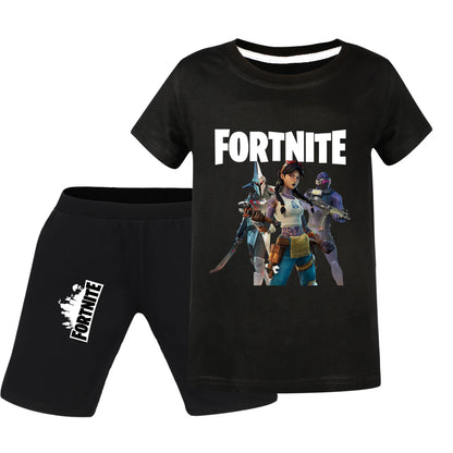 Fortnite Summer Kids Cartoon T-shirts Shorts Two-piece Set Baby Boys Tracksuit Girls Outfits 505