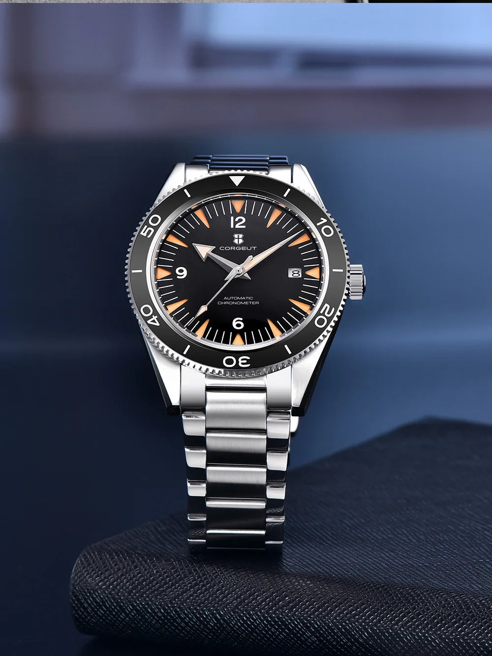 Montre de luxe pour homme Corgeut, étanche à 100 m, lunette en céramique, 41 mm, verre saphir, mouvement mécanique automatique Miyota, style montre de plongée