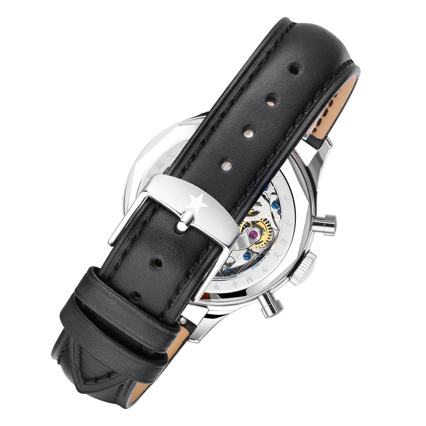 Seagull 1963 International Edition Men's Mechanical Watch Chronograph Pilot Manual Winding Watch ST1901 Black Leather Strap Hot