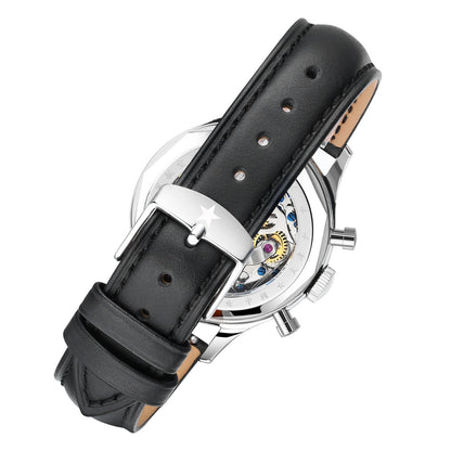 Seagull 1963 International Edition Men's Mechanical Watch Chronograph Pilot Manual Winding Watch ST1901 Black Leather Strap Hot