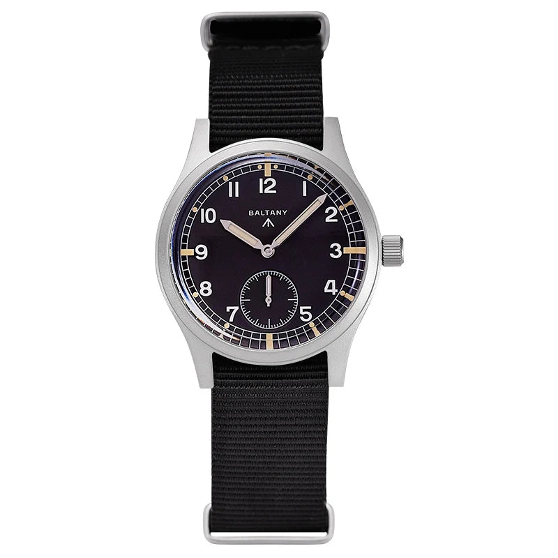 Baltany Dirty Dozen Watch Men's S2019 Military Vintage Wristwatch Small Seconds Hand VD78 Quartz Luminous 100M Waterproof Field Watch