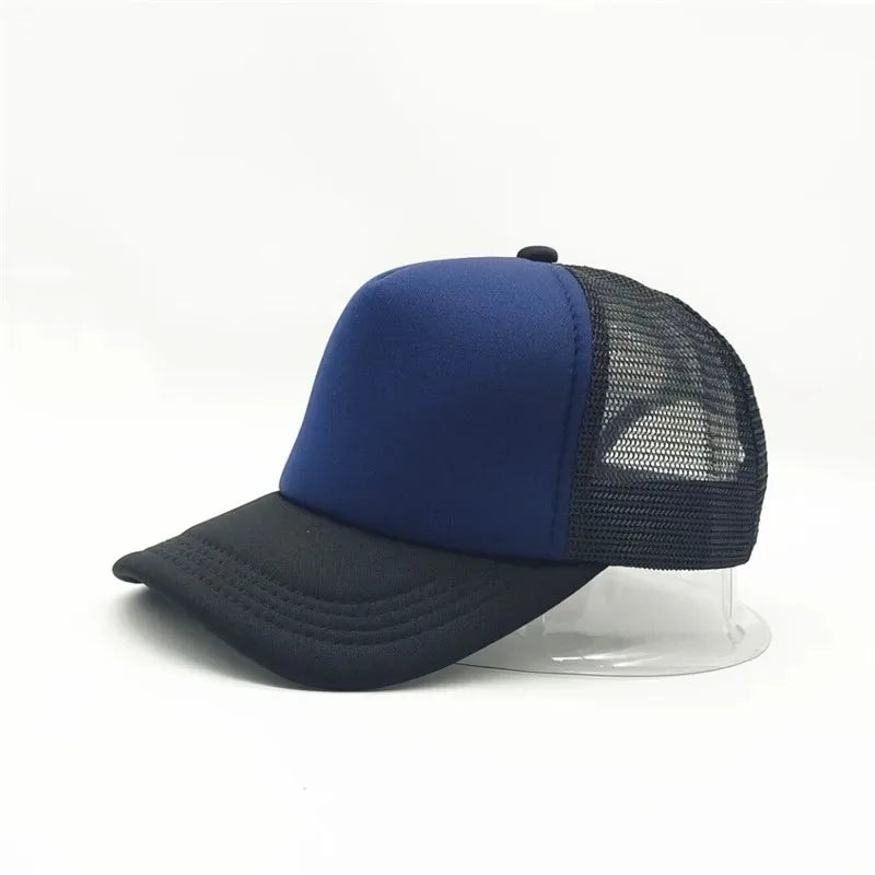 Unisex Cheaper 5 Panel Trucker Hat For Adult Summer Net Baseball Cap Men Women Blank Mesh Adjustable Sun Hat Visor