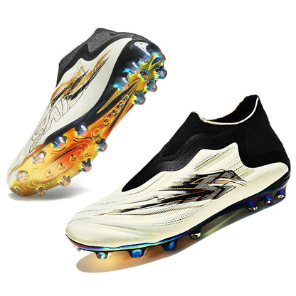 Chaussures de football pour adultes, crampons AG FG, légères, antidérapantes, avec longues pointes, résistantes à l'usure, pour terrain de gazon extérieur.
