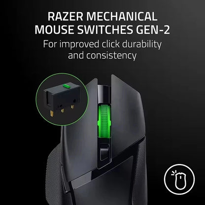 Originální bezdrátová herní myš Razer Basilisk V3 X HyperSpeed s možností přizpůsobení, optický senzor 18K, Chroma RGB a 9 programovatelných ovládacích prvků