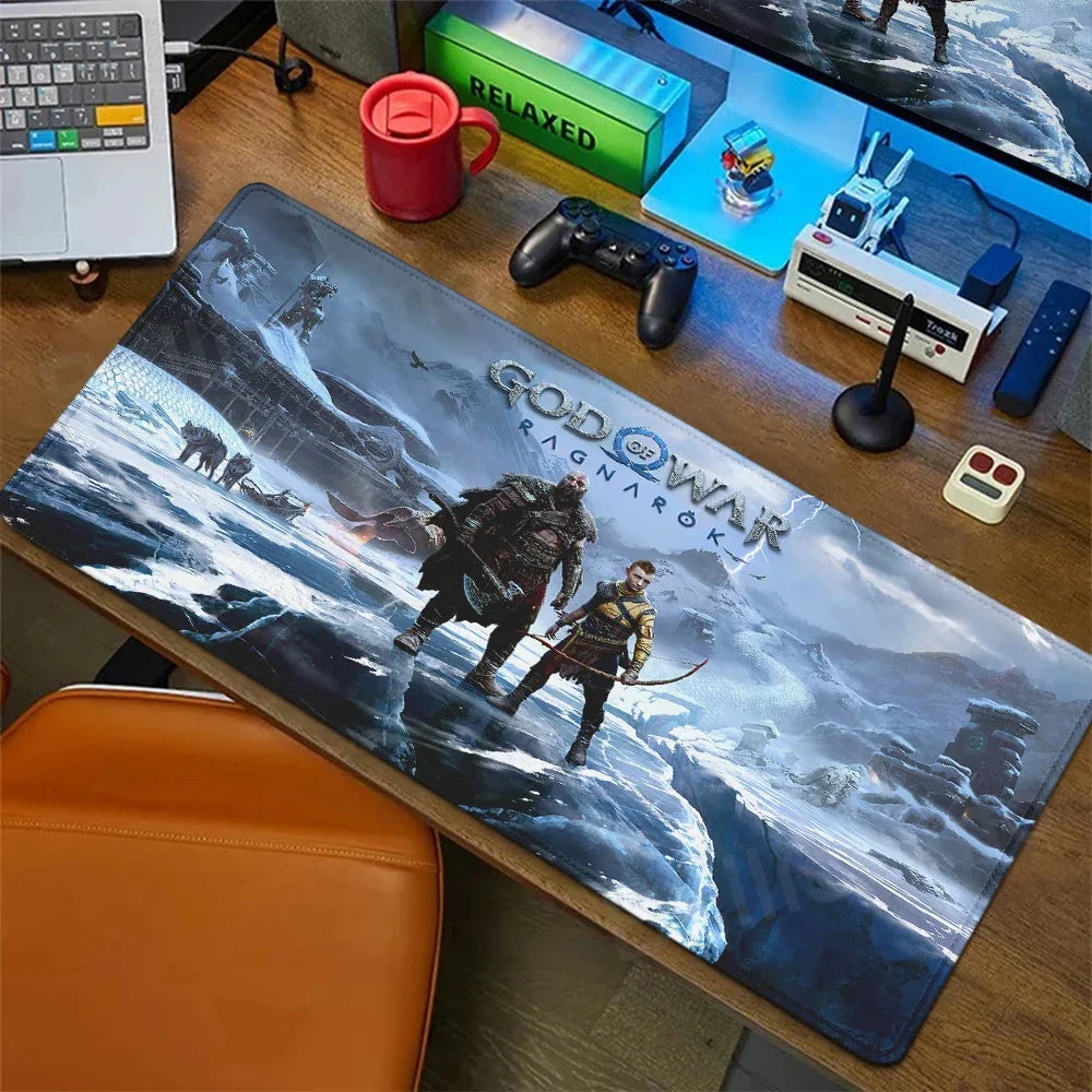 Xxl Mouse Pad God of War Desk Mat Gaming Accessories Keyboard Computer Mousepad Gamer Large Pc Cabinet Office Table Carpet Rug