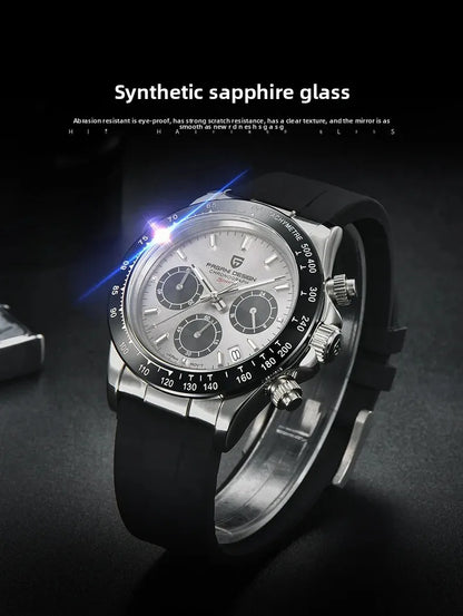 PAGANI DESIGN 40MM V2 Sky Blue Dial Classics Men Quartz Watches Sapphire Retro Chronograph Stainless Steel Waterproof Watch Men