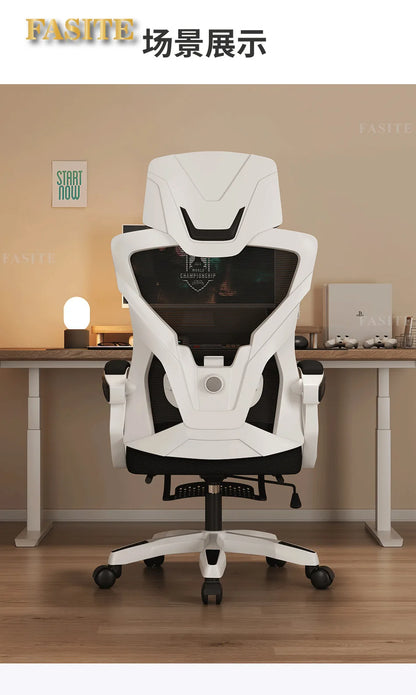 Home computer game competitive seat thickened elastic swivel chair e-sports office chair 4D waist rest can lie down