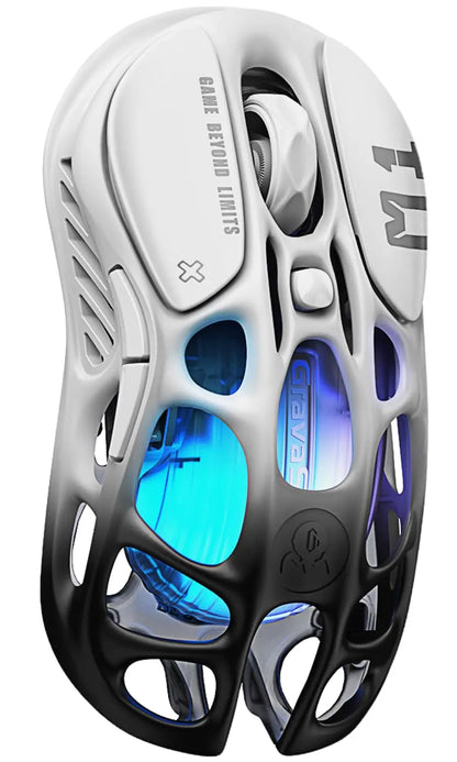 GravaStar Mercury M1 Pro Wireless Gaming Mouse 26000 DPI, Tri-Mode Wired, 2.4GHz & Bluetooth Gaming Mouse with GLOWSYNC RGB