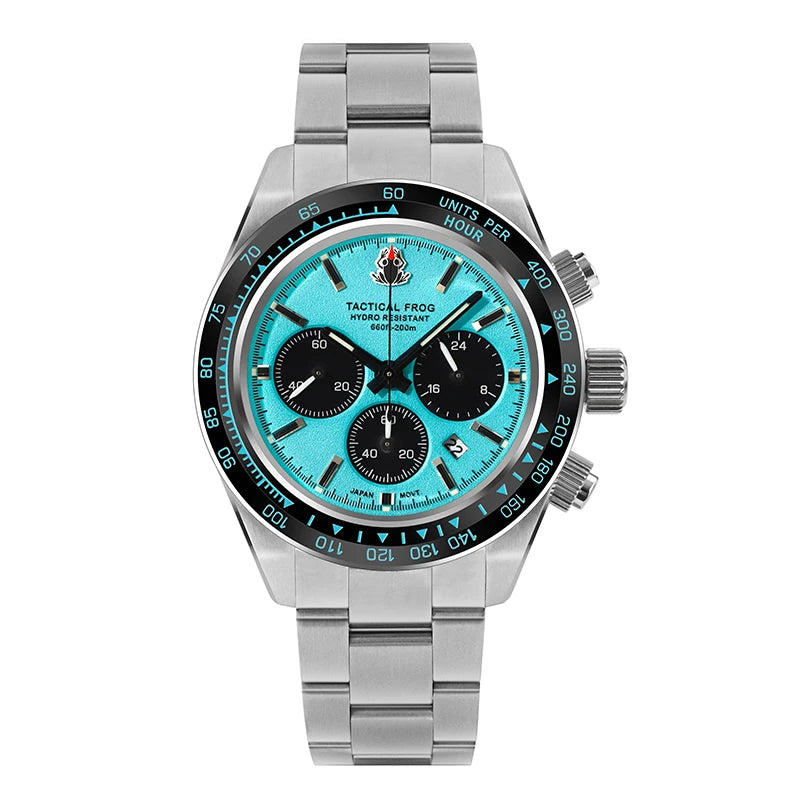 Tactical Frog Quartz Watch VS75 Solar Chronograph Sapphire 200m Waterproof Luxury Watch Luminous Quartz Movement 41mm Mens Watch