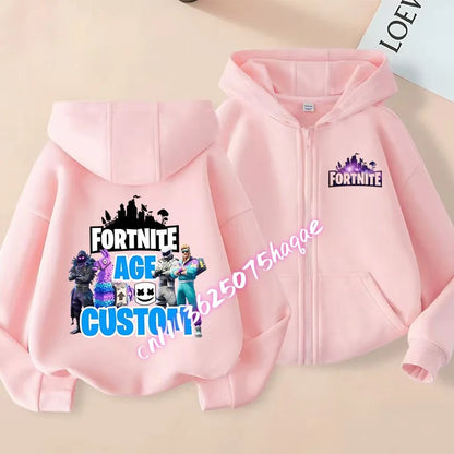 Kid Outdoor Jacket Cartoon FORTNITED Girl Boy Sweatshirt Coat High-Quality Thin Windbreaker Girl Autumn Zip Jacket Clothing Tops