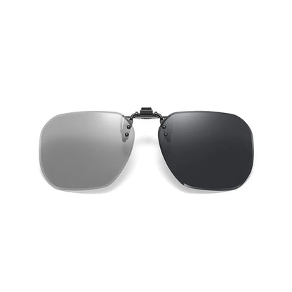 Clip On Flip Up Glasses Polarized Photochromic Sunglasses Lens Anti Glare UV400 Goggles Night Vision Yellow Driving Eyepiece