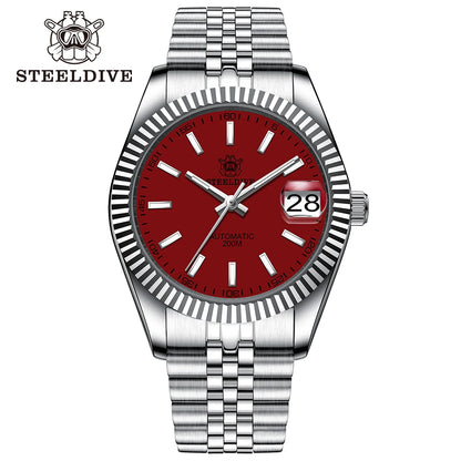 STEELDIVE Turquoise SD1933 Water Ghost Watch 200m Waterproof Sapphire Date NH35 Automatic Mechanical Watch with Bracelet