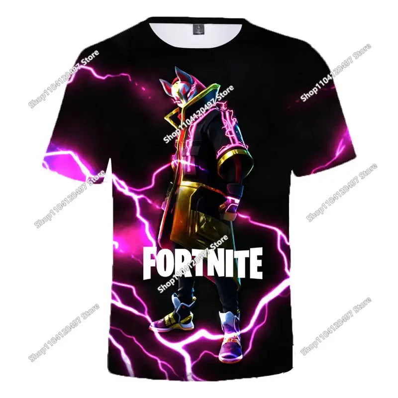 T-shirt 3D Halloween Peely per ragazzi e ragazze, maglietta natalizia Fortnite, Battle Royale Streetwear per bambini, Victory Game, T-shirt da uomo, abbigliamento