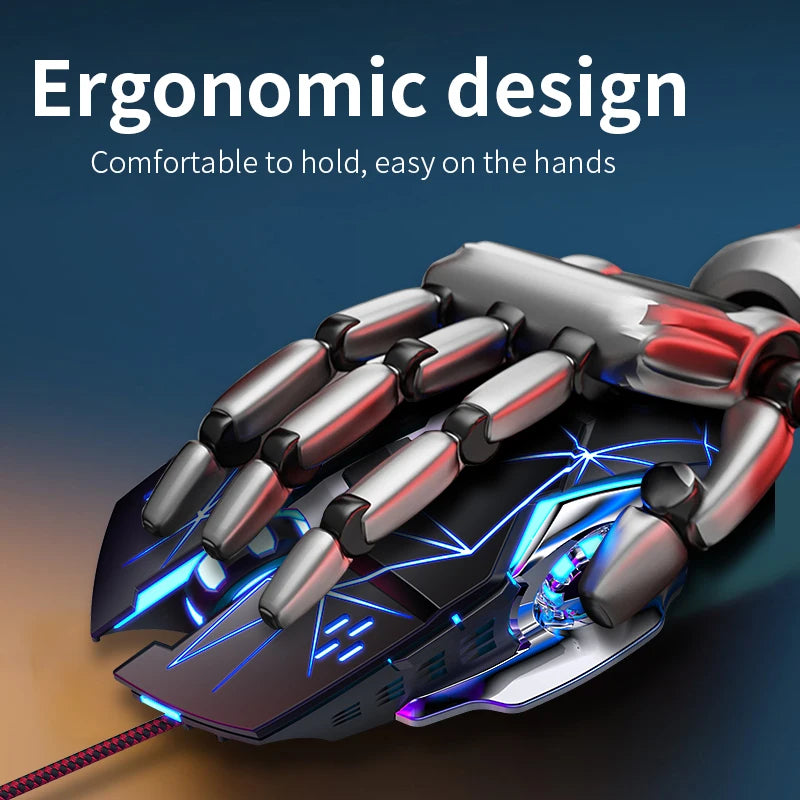 USB Wired Gaming Mouse 6 Button Backlit Ergonomic Mice DPI Adjustable Optical Mice for PC Gamer Computer Desktop