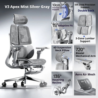Office Mesh Chair Ergonomic Executive Computer Gaming Furniture Modern Swivel Rolling Adjustable Silla Gaming Ergonomic Chair