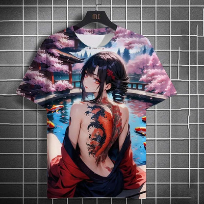 3D Printed Cool Boy Snake Butterfly T Shirt For Men Colorful Cartoon Pattern T-Shirts Summer Street Short-Sleeved Tees Loose Top