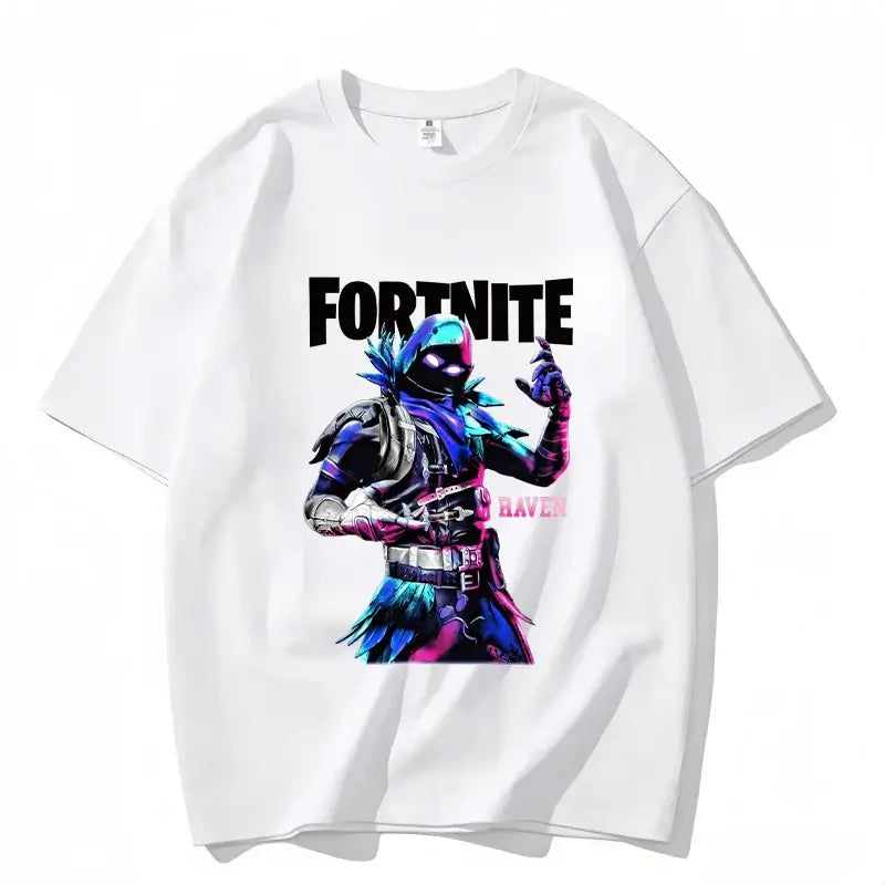 Fortnite Crew Neck T-Shirt Unisex Adult Game Dance Fashion New Pure Cotton Short Sleeve Tops Perfect for Casual Wear Vacations