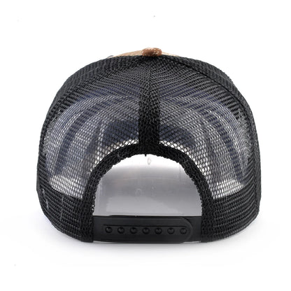 Gorras trucker de moda con parche bordado de cabra, snapback para las cuatro estaciones, gorra de béisbol para hombre y mujer con visera ajustable