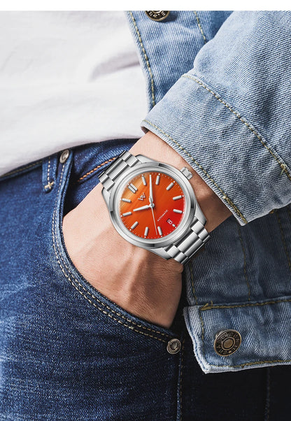 WM Watch Automatic Mechanical Watch Gemstone Series NH35 100M Water Resistant AR Coated Sapphire Welly Merck Man Watches WM225