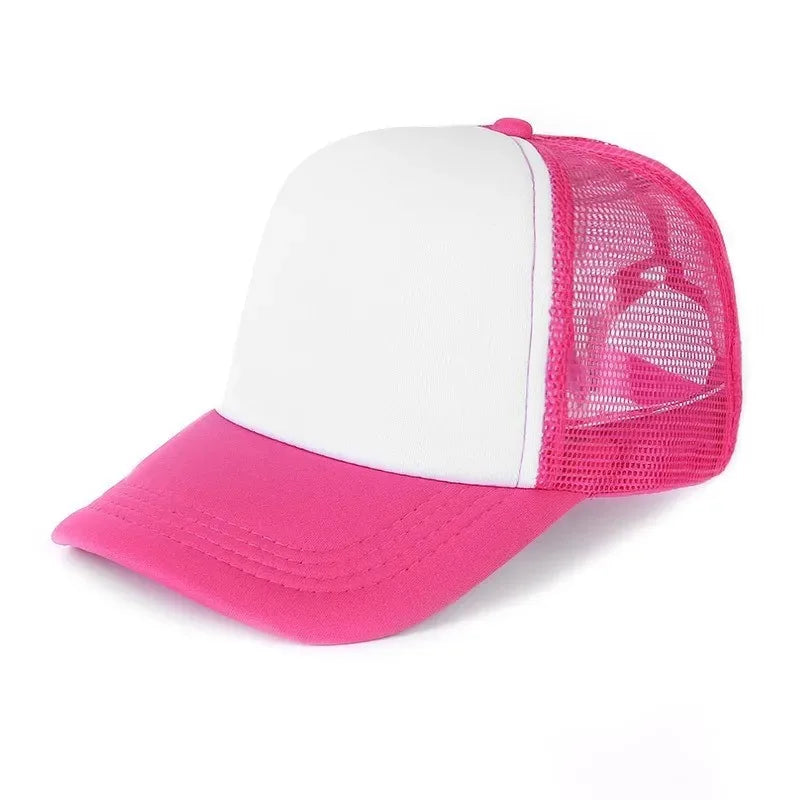 Unisex Cheaper 5 Panel Trucker Hat For Adult Summer Net Baseball Cap Men Women Blank Mesh Adjustable Sun Hat Visor
