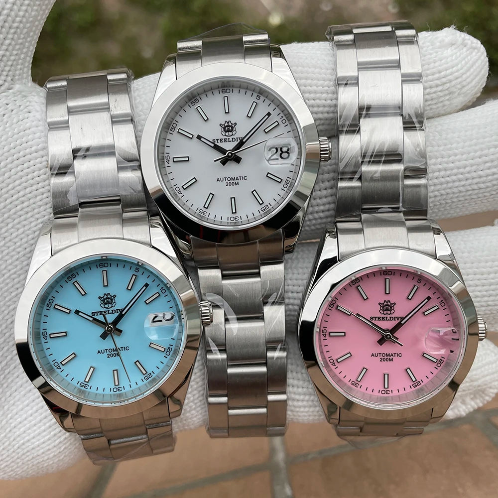 STEELDIVE SD1934 NH35 Automatic Movement 39mm Stainless Steel BGW9 Blue Luminous Sapphire Glass 200M Water Ghost Dive Watches