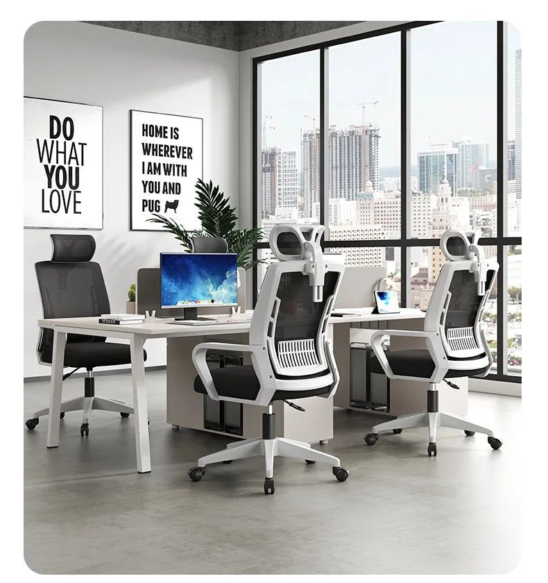Home Office Ergonomic Seat Backrest: Liftable, Swivel, Waist Rest, Headrest, Gaming Chair