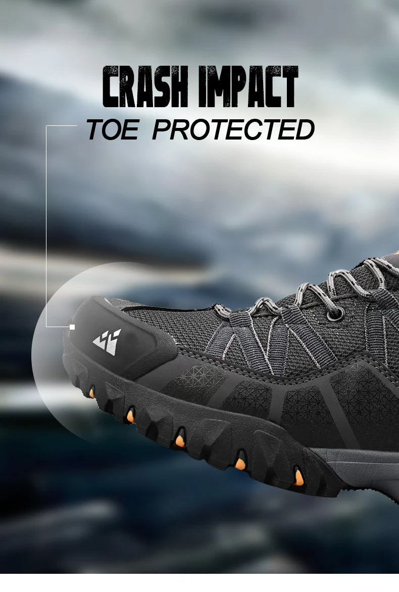HIKEUP Sneakers traspiranti, ammortizzate e antiscivolo - Scarpe da trekking da uomo - Scarpe da corsa e trekking - Scarpe da montagna per attività all'aperto da uomo