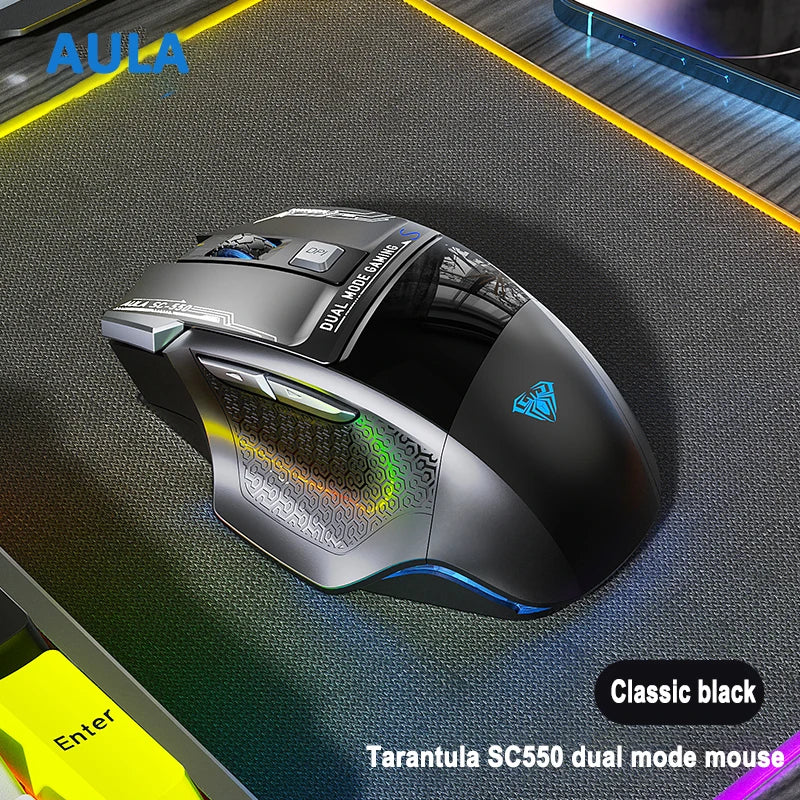 AULA SC550 Gaming-Maus 2.4G kabellose Makro-Maus RGB-Hintergrundbeleuchtung ergonomisches Design E-Sports-Maus PC-Zubehör