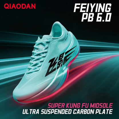 QIAODAN Feiying PB6.0 Marathon- en hardloopschoenen voor heren met koolstofplaat over de volledige zool, lichtgewicht sportschoenen QDB023261299