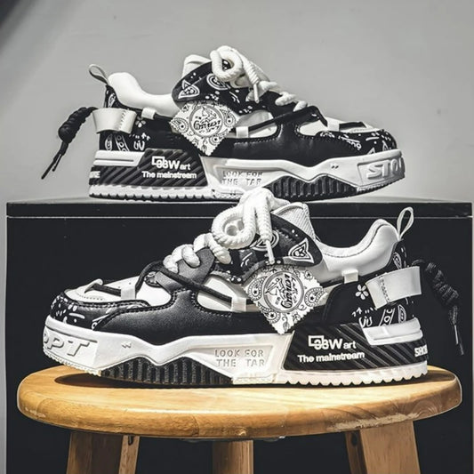 Fashion Skate Shoes Men's Sneakers Breathable Running Shoes Outdoor Mesh Casual Shoes Men's Lace-Up Vulcanized Shoes Zapatillas