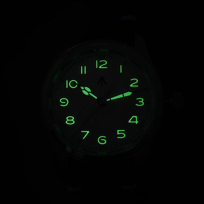 Militado ML08 Quartz Watch VH31 Movement Double Domed Sapphire Crystal Wristwatch Super C3 Green Luminous 38mm Vintage Watches