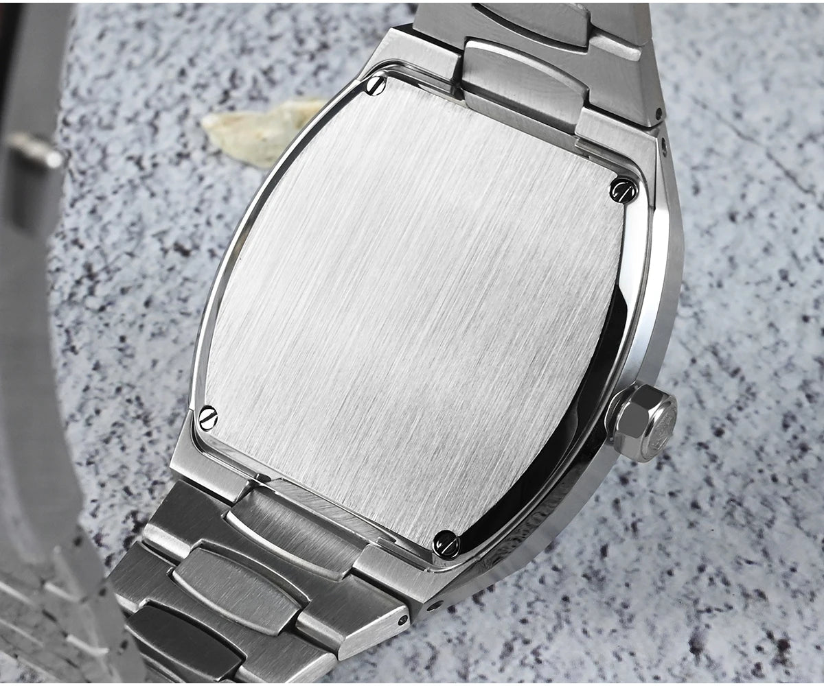 San Martin 39.5mm Tonneau Luxury Men Watch Mineral Dial Casual Sports PT5000 SW200 Automatic Mechanical Sapphire Luminous SN0145