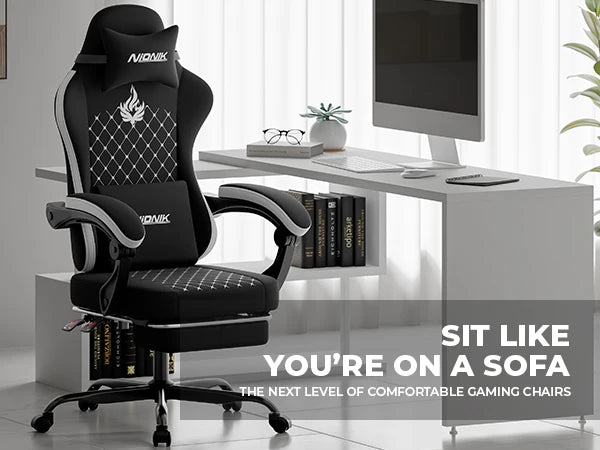 Gaming Chair High Back Ergonomic Computer Chair With Footrest Reclining Adult Comfortable Office Chair 