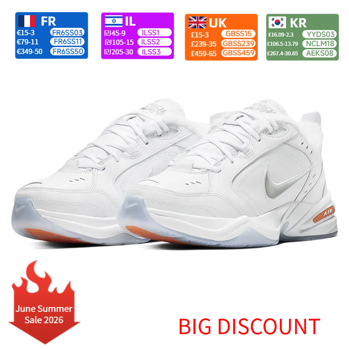Nike Air Monarch 4 Snow Day: scarpe casual da uomo e donna in pelle di vacchetta, imbottite, antiscivolo e resistenti, modello low-top, stile unisex AV6676-100