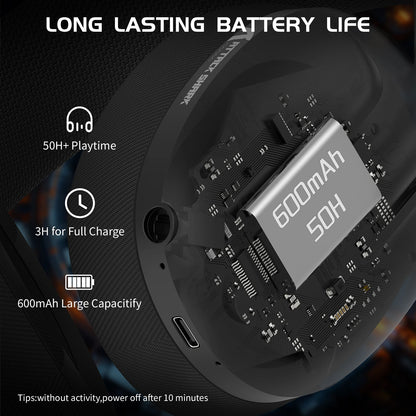 Headset Gaming ATTACK SHARK L80 Ultra-Leve 180g – Sem Fios Tri-Mode (Bluetooth 5.3 / 2.4G / Com Fio), Som Surround 5.1, Drivers de 40mm, Microfone Removível