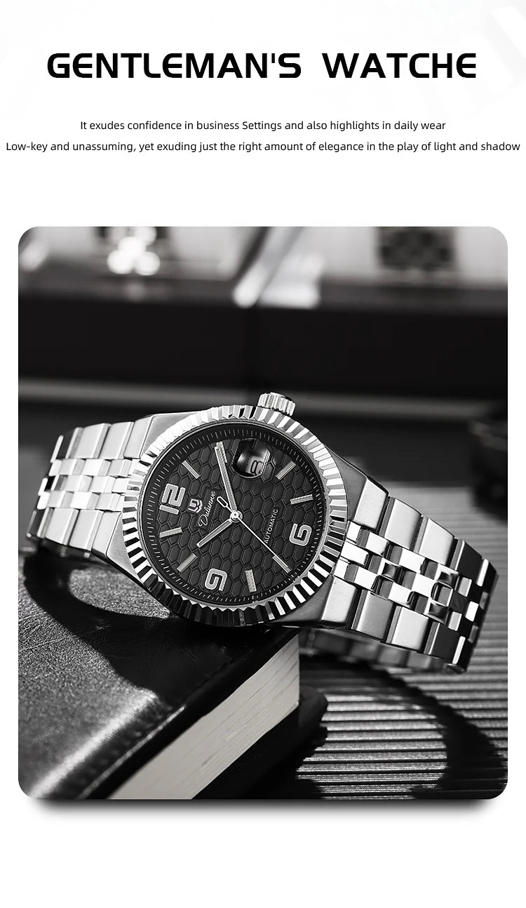 Luxury Automatic Mechanical Men's Watch Date Stainless Steel Man Watch Waterproof Luminous Business Watches For Men Reloj