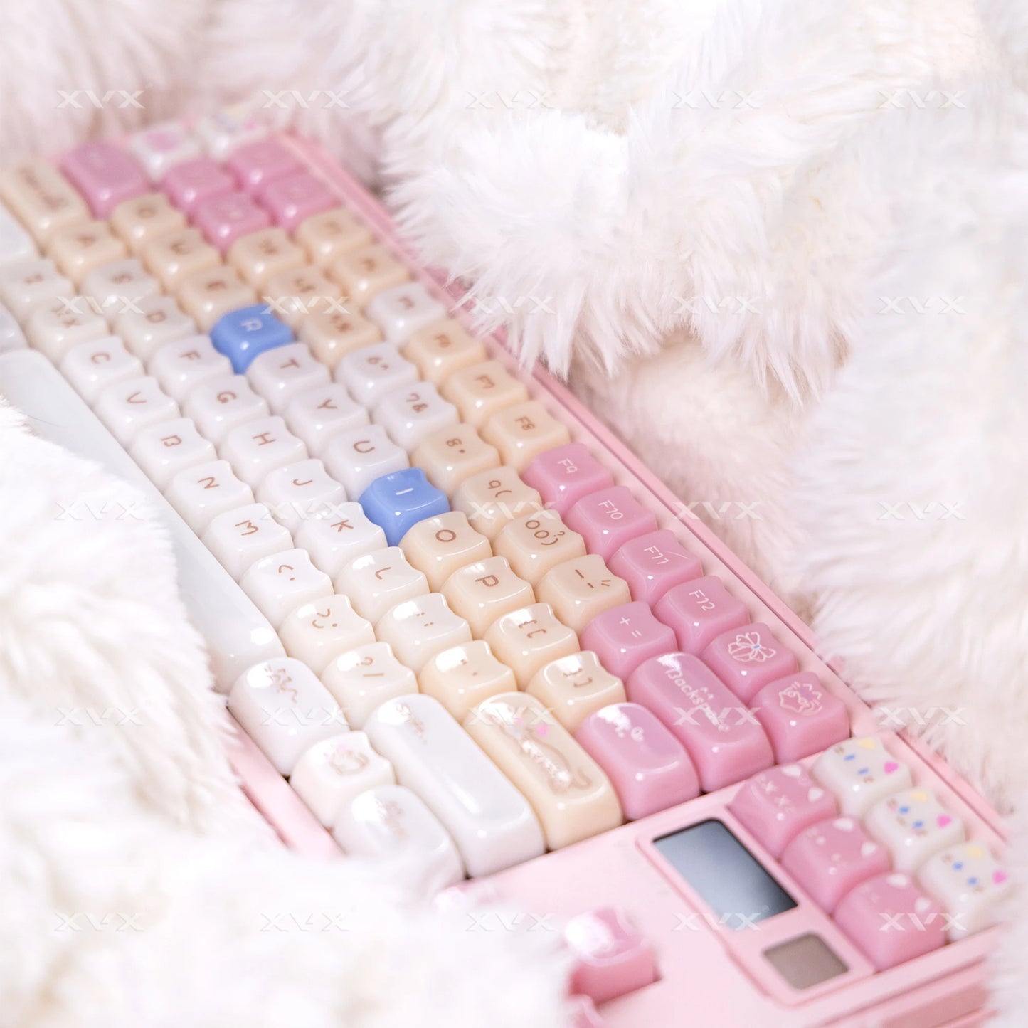 XVX 148 Keys Cat Theme Keycaps MAO Profile Key Cap Korean Glossy Cute Keycap for Keyboard 61 64 68 78 87 96 98 104 108