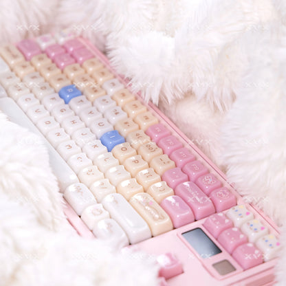 XVX 148 Keys Cat Theme Keycaps MAO Profile Key Cap Korean Glossy Cute Keycap for Keyboard 61 64 68 78 87 96 98 104 108