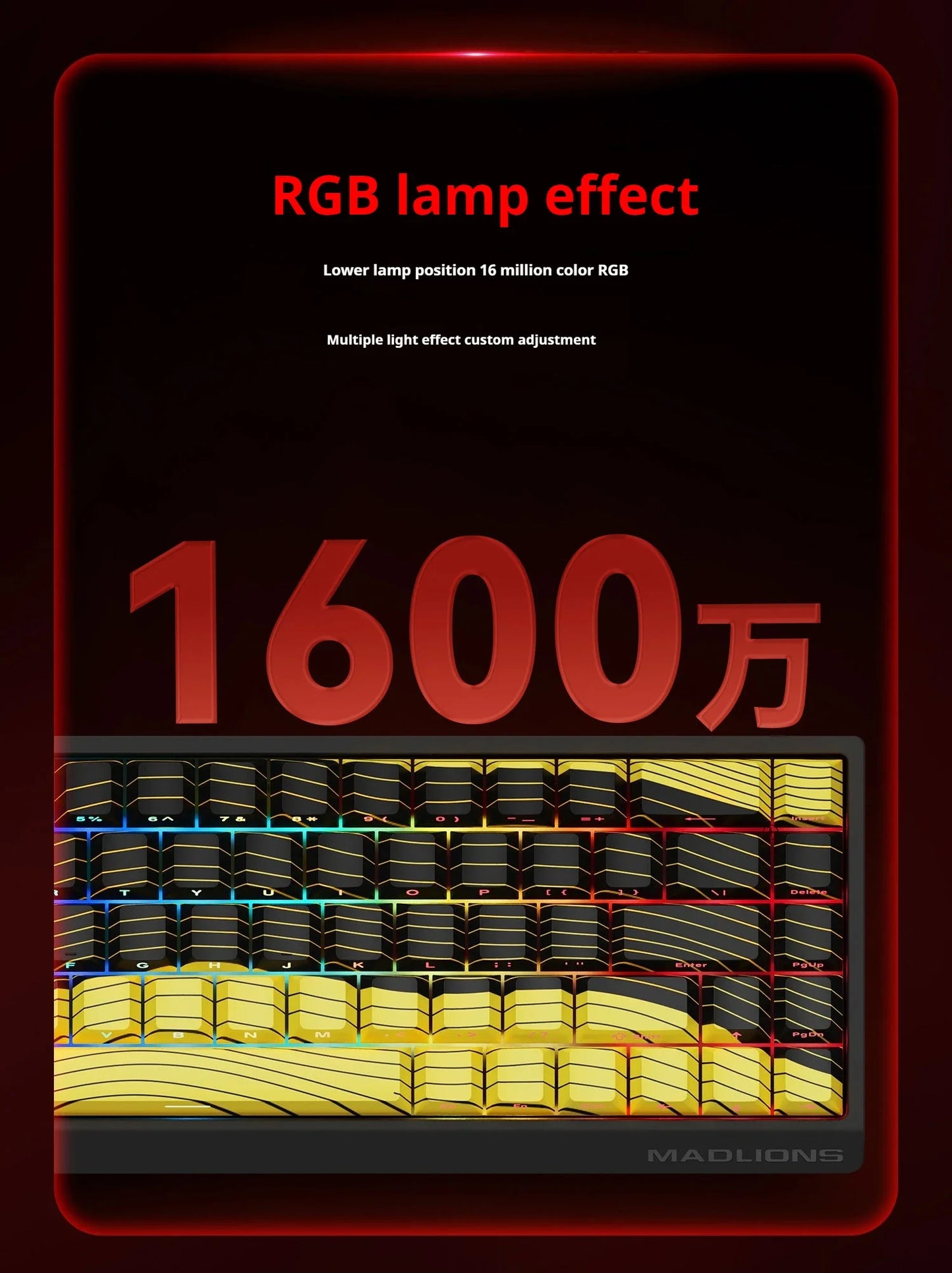 FGG MAD60 Tastiera da Gaming RGB ad Asse Magnetico, dedicata al gioco, Full Key Hot Swap, risposta rapida, tastiera gaming personalizzata entry-level