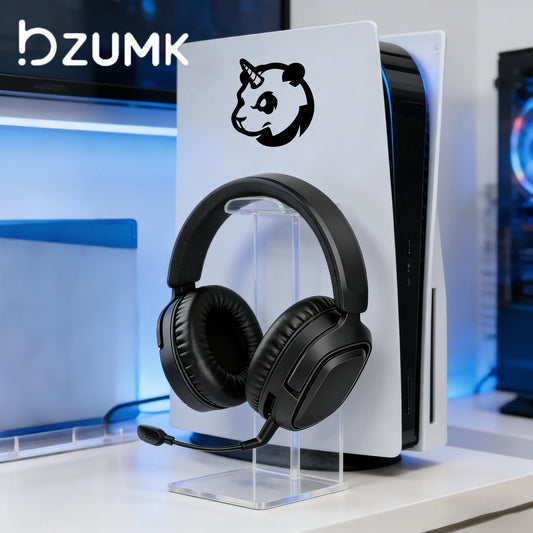 Casque de jeu sans fil BZUMK à quatre modes, USB 2,4 GHz, type C, casque de jeu supra-auriculaire 2,4 G avec microphone pour PC, PS4, PS5, Switch, ordinateur portable.