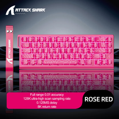 ATTACK SHARK X68HE Magnetic Keyboard Red Wired Mechanical for Pro Gaming 0.01mm Rapid Trigger 8000Hz SOCD/Rs 0.125ms 128K Rate