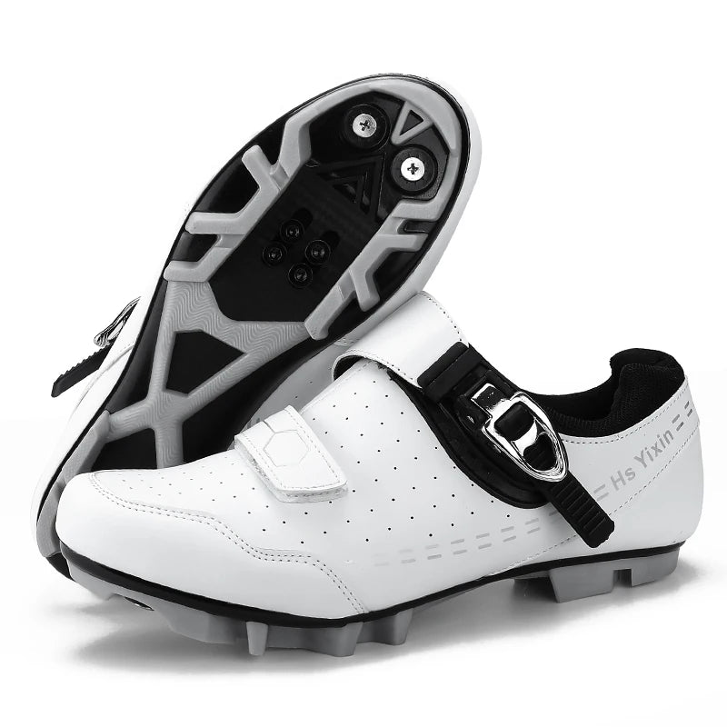 Pantofi de mountain bike pentru bărbați, pantofi de ciclism cu cataramă rapidă, compatibili cu pedalele cu sistem SPD, pentru interior și exterior, pantofi MTB pentru femei