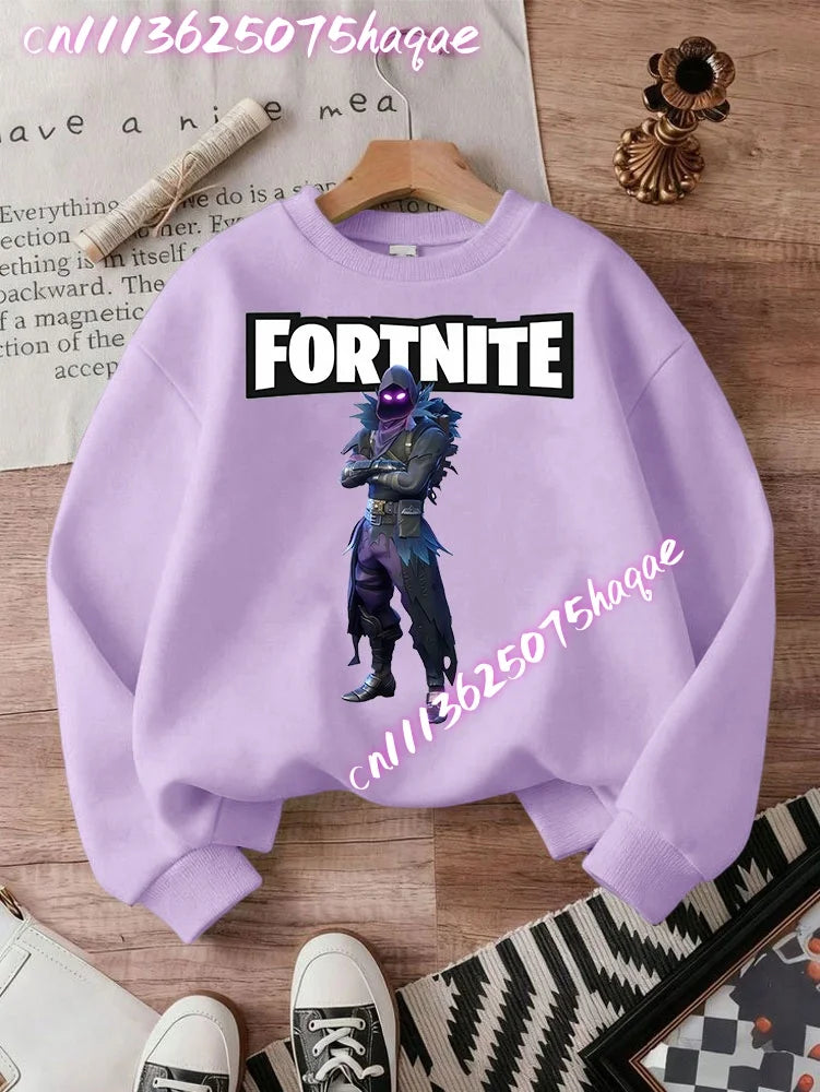 Fortnite Children Long-Sleeved Girls Streetwear Boys Baby Sweatshirt Pullover Sweatshirt Anime Fashion Kid Clothing Tops Gift