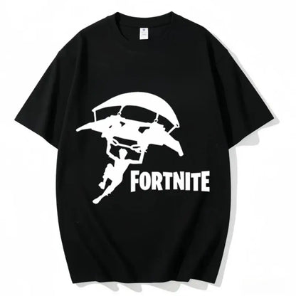 Fortnite Crew Neck T-Shirt Unisex Adult Game Dance Fashion New Pure Cotton Short Sleeve Tops Perfect for Casual Wear Vacations