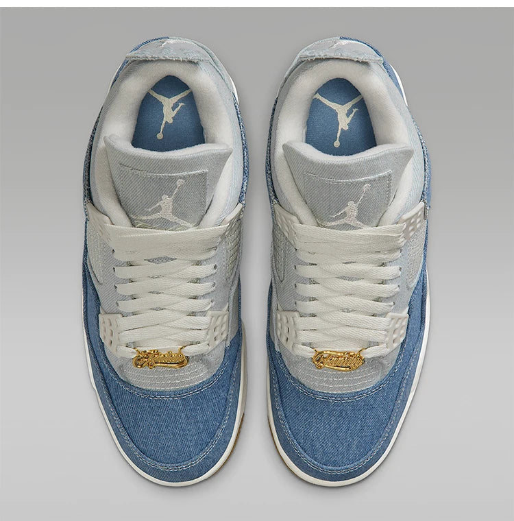 Nike Original JORDAN Damen-Basketballschuhe aus Denim mit Luftpolster-Stoßdämpfung, mittelhoher Schaft, IB6716-100