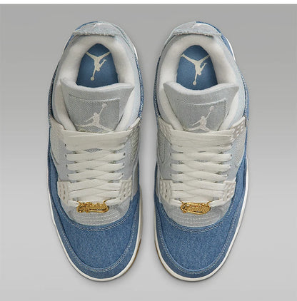Nike Original JORDAN Damen-Basketballschuhe aus Denim mit Luftpolster-Stoßdämpfung, mittelhoher Schaft, IB6716-100